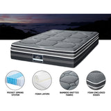 Giselle Bedding 34cm Mattress Cool Gel Memory Foam 7 Zone King - Top-Down View