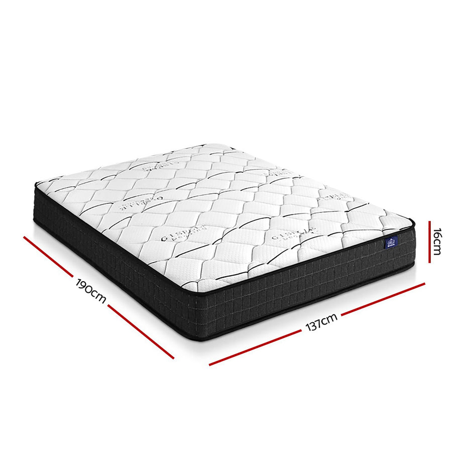 Giselle Bedding double Bonnell spring mattress, 16cm medium firm with knitted cover, premium knitted fabric cover