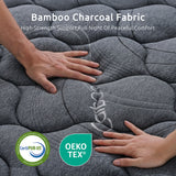 Levitex Double Mattress 25 cm Hybrid Pocket Spring with 4cm Egg Crate Foam for Deep Sleep Bamboo Charcoal Fabric - Low Angle