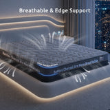 Levitex Double Mattress 25 cm Hybrid Pocket Spring with 4cm Egg Crate Foam for Deep Sleep Bamboo Charcoal Fabric - Extra Image