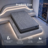 Levitex Single Mattress 25 cm Hybrid Pocket Spring with 4cm Egg Crate Foam for Deep Sleep Bamboo Charcoal Fabric - Side View