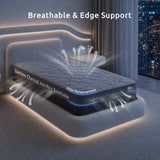Levitex Single Mattress 25 cm Hybrid Pocket Spring with 4cm Egg Crate Foam for Deep Sleep Bamboo Charcoal Fabric - Extra Image