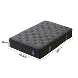 Levitex King Single Mattress 34 cm 5-Zone Pressure Relief  Pocket Spring with Reinforced Edge Support & Breathable Gel Memory Foam Hybrid Mattress - Side View