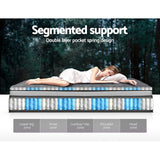 Giselle Bedding 34cm Mattress Double Layer Pocket Spring King - 45-Degree Angle