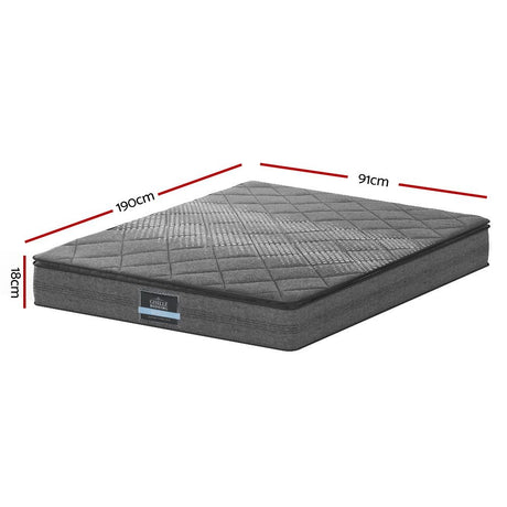 Giselle Bedding Ella single pillow top mattress, 18cm medium firm, soft quilted pillow top layer