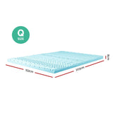 Giselle Bedding Memory Foam Mattress Topper 11-Zone 8cm Queen - Front View