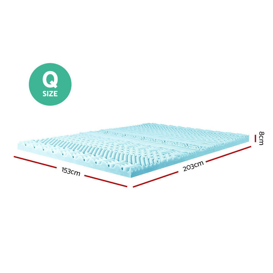 Giselle Bedding Memory Foam Mattress Topper 11-Zone 8cm Queen, image 3
