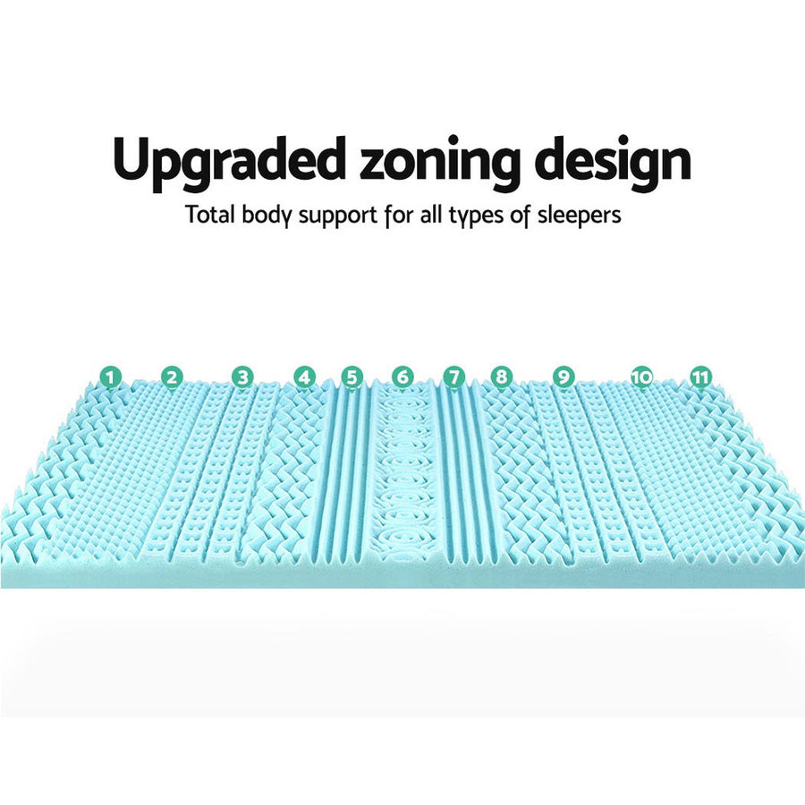 Giselle Bedding Memory Foam Mattress Topper 11-Zone 8cm Queen, image 4