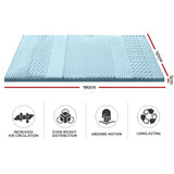 Giselle Bedding 5cm Double Cool Gel Memory Foam Mattress Topper with Bamboo Cover - 7-Zone Design