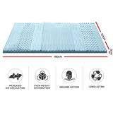Giselle Bedding Memory Foam Mattress Topper 7-Zone 5cm Double - Front View
