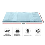 Giselle Bedding Memory Foam Mattress Topper 7-Zone 5cm Single - Front View