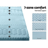 Giselle Memory Foam Mattress Topper 7-Zone 8cm King Single - Top-Down View