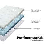 Giselle Memory Foam Mattress Topper 7-Zone 8cm King Single - 45-Degree Angle