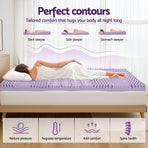 Giselle 8cm Memory Foam Mattress Topper Lavender Infused Bamboo Cover 7-Zone Double
