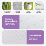 Giselle 8cm Memory Foam Mattress Topper Lavender Infused Bamboo Cover 7-Zone King Single