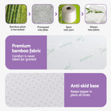 Giselle 8cm Memory Foam Mattress Topper Lavender Infused Bamboo Cover 7-Zone Queen - Rear View