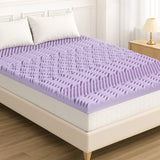 Giselle 8cm Memory Foam Mattress Topper Lavender Infused Bamboo Cover 7-Zone Queen - Close-Up Angle