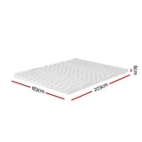 Giselle Bedding Memory Foam Mattress Topper 7-Zone Airflow Pad 8cm King White - Front View