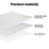 Giselle Bedding Memory Foam Mattress Topper 7-Zone Airflow Pad 8cm King White - Top-Down View