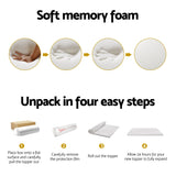 Giselle Bedding Memory Foam Mattress Topper 7-Zone Airflow Pad 8cm King White - Rear View