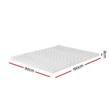 Giselle Bedding Memory Foam Mattress Topper 7-Zone Airflow Pad 8cm Single White - Side View