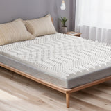 Giselle Bedding Memory Foam Mattress Topper 7-Zone Airflow Pad 8cm Single White - Top-Down View