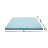 Giselle Bedding Memory Foam Mattress Topper Cool Gel Bed Mat Bamboo 10cm Double - Top-Down View