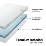 Giselle Bedding Memory Foam Mattress Topper Cool Gel Bed Mat Bamboo 10cm Double - 45-Degree Angle