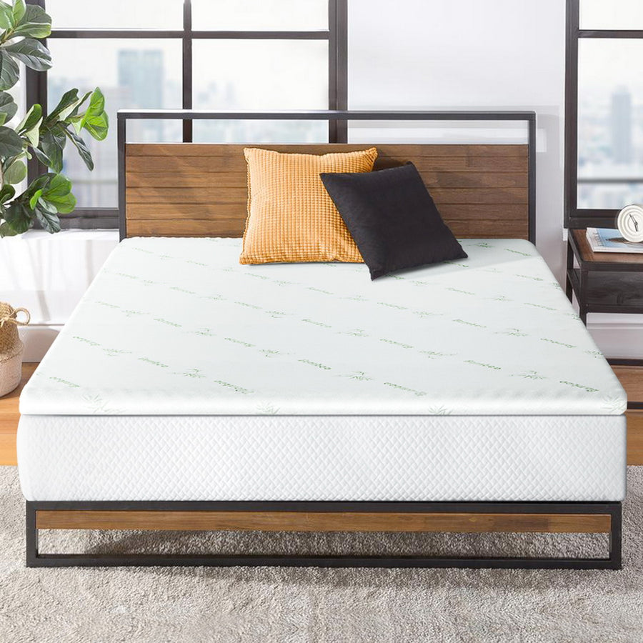 Giselle Bedding Memory Foam Mattress Topper Cool Gel Bed Mat Bamboo 10cm Double, image 3