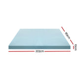 Giselle Bedding Memory Foam Mattress Topper Cool Gel Bed Mat Bamboo 10cm King - Top-Down View