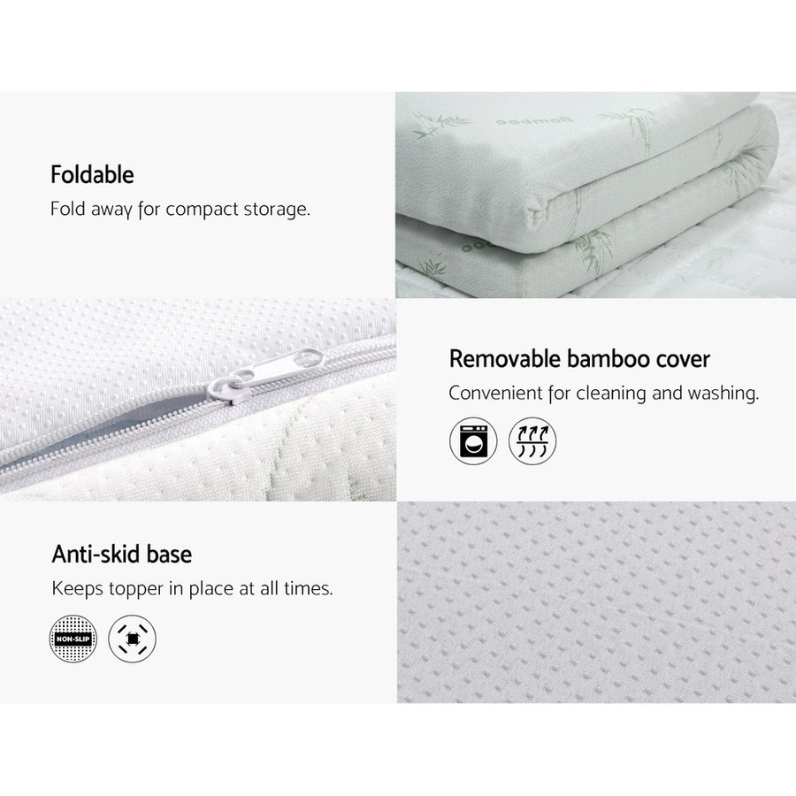 Giselle Bedding Memory Foam Mattress Topper Cool Gel 10cm Queen, image 6
