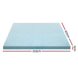 Giselle Bedding Memory Foam Mattress Topper Cool Gel 5cm King Single - Top-Down View