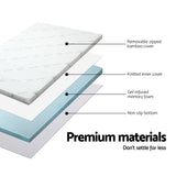 Giselle Bedding Memory Foam Mattress Topper Cool Gel 5cm Queen - Top-Down View