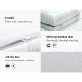 Giselle Bedding Memory Foam Mattress Topper Cool Gel 8cm Double - Rear View