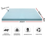 Giselle Bedding Memory Foam Mattress Topper Cool Gel 8cm Queen, image 2