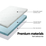 Giselle Bedding Memory Foam Mattress Topper Cool Gel 8cm Queen - Front View