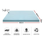 Giselle Bedding Memory Foam Mattress Topper Cool Gel 8cm Single, image 2