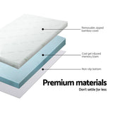 Giselle Cool Gel Infused Memory Foam Mattress Topper with Bamboo Cover - 8cm Single Size