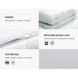 Giselle Bedding Memory Foam Mattress Topper Cool Gel 8cm Single - Rear View