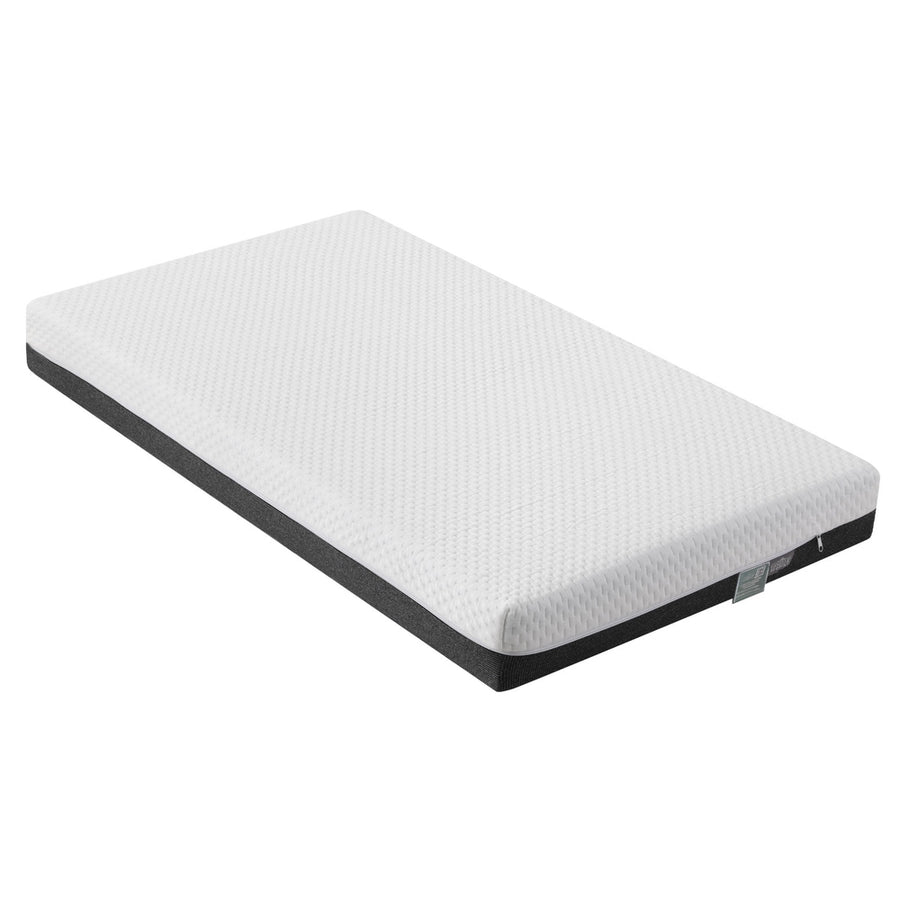 Giselle Bedding 13cm baby cot mattress, gel memory foam, white and grey, double-sided firmness options