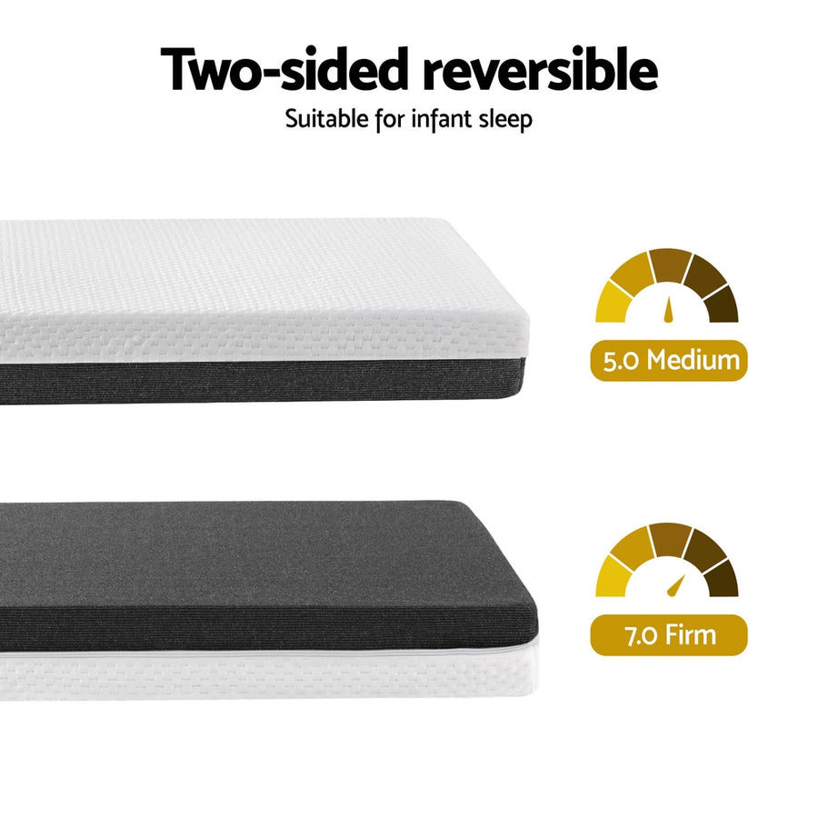 Giselle Bedding 13cm baby cot mattress, gel memory foam, white and grey, cool gel memory foam layer
