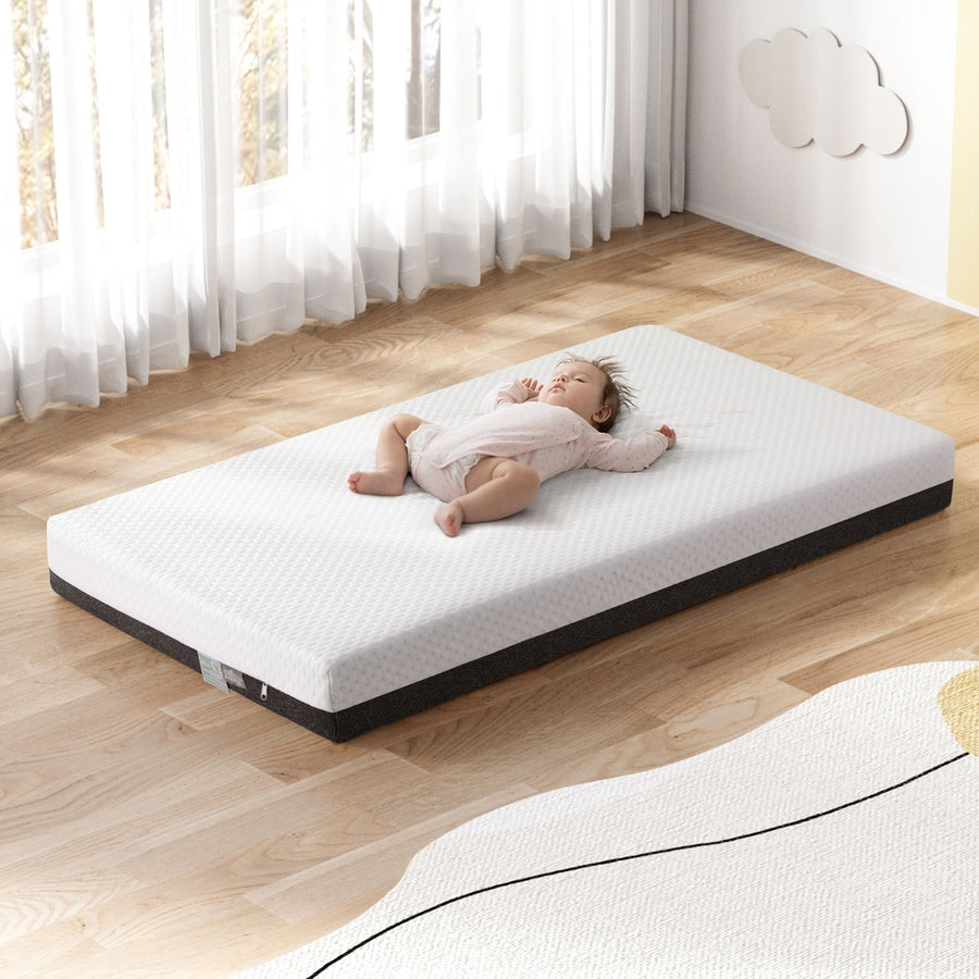 Giselle Bedding 13cm baby cot mattress, gel memory foam, white and grey, image 7