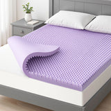 Giselle 5cm Memory Foam Mattress Topper Lavender Infused Egg Crate Pad Mat Double - Close-Up Angle