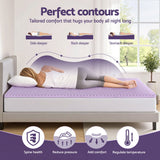 Giselle 5cm Memory Foam Mattress Topper Lavender Infused Egg Crate King Single
