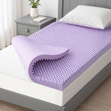 Giselle 5cm Memory Foam Mattress Topper Lavender Infused Egg Crate King Single - Close-Up Angle