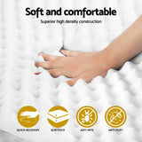 Giselle Bedding Memory Foam Mattress Topper Egg Crate 5cm King Single - Rear View