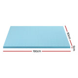 Giselle Bedding Memory Foam Mattress Topper Ventilated Cool Gel 5cm Single - Front View