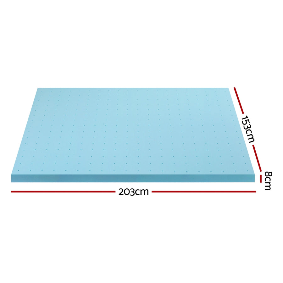 Giselle Bedding Memory Foam Mattress Topper Ventilated Cool Gel 8cm Queen, image 2