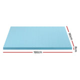 Giselle Bedding Memory Foam Mattress Topper Ventilated Cool Gel 8cm Single - Side View