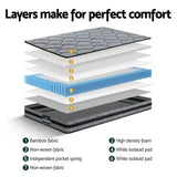 Giselle Bedding 22cm Mattress Medium Firm King Single - 45-Degree Angle